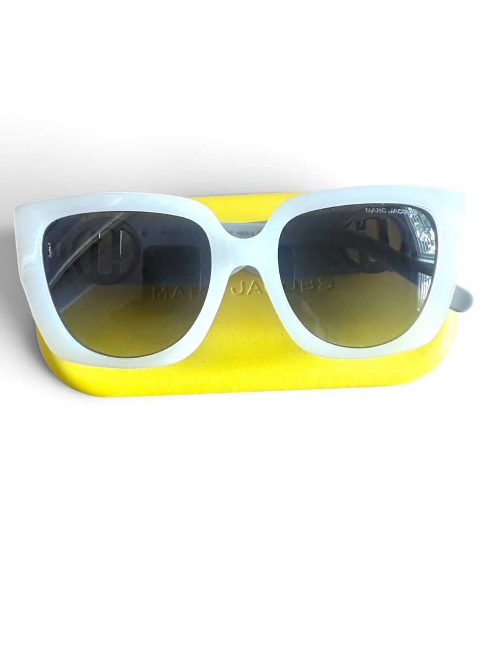 Marc Jacobs MARC 687/S White Geometric Sunglasses w/ Case SZJ/9O - Picture 2 of 9